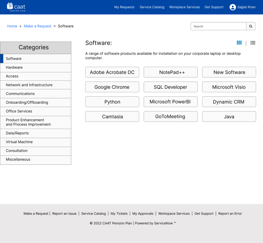 Software Mockup